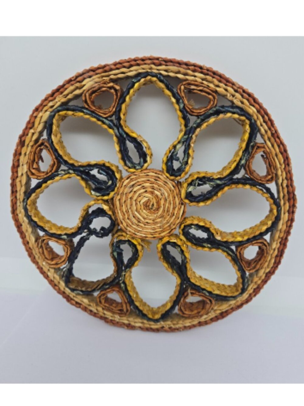 Vintage Rattan Wicker Trivets, Hot Pads, Set of 3, Circle, 1970s - Picture 3 of 9